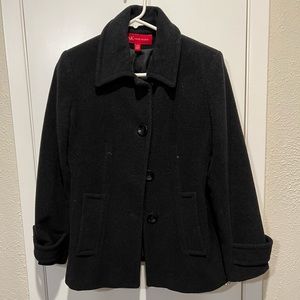 Ann Klein black pea coat size medium petite